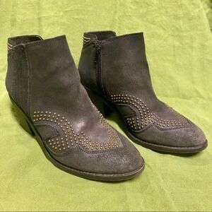 Lucky Brand‎ studded drk grey suede bootie